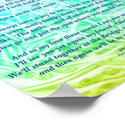 Gedicht: Hommage an ein verstorbenes Tier YGB Post Poster (Ecke)