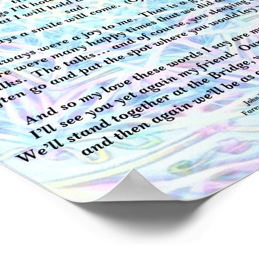 Gedicht: Hommage an eine verstorbene PBP-Poster-Ma Poster (Ecke)