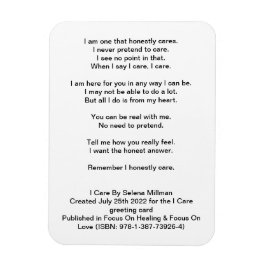 Gedicht "I Care" Magnet