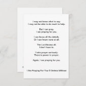 Gedicht "Ich bete für dich" Begleitkarte (Vorne/Hinten)