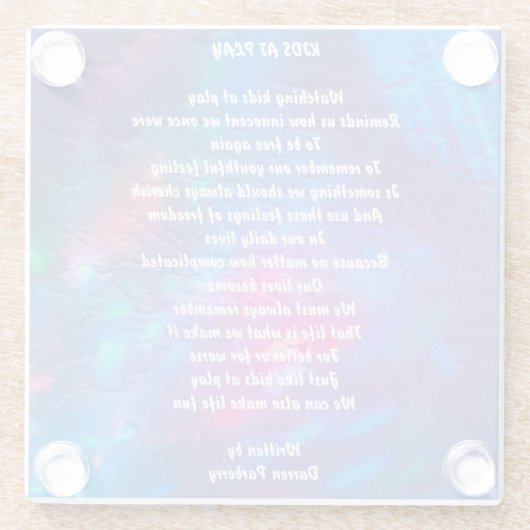 Gedicht "Kinder im Spiel" - Untersetzer (Rückseite)