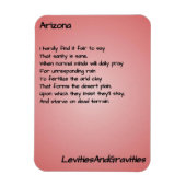Gedicht Kitchen Magnet - Arizona (Vertikal)