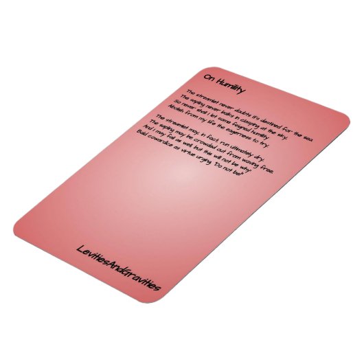 Gedicht Kitchen Magnet - Auf Demut (Linke Seite)