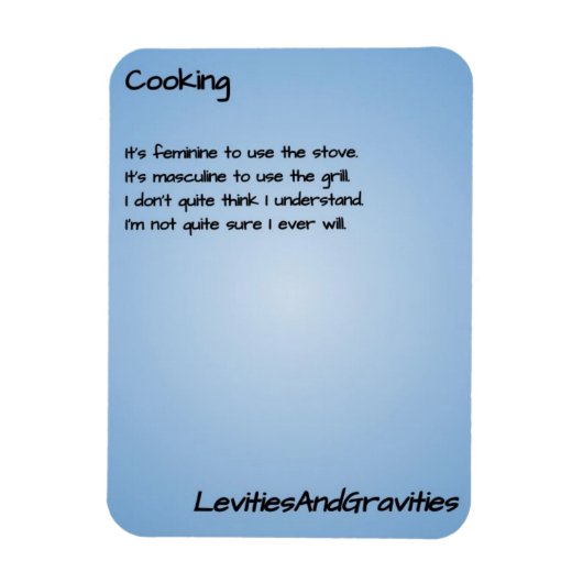 Gedicht Kitchen Magnet - Kochen (Vertikal)