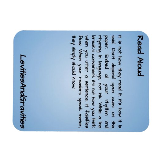 Gedicht Kitchen Magnet - Lesen (Horizontal)