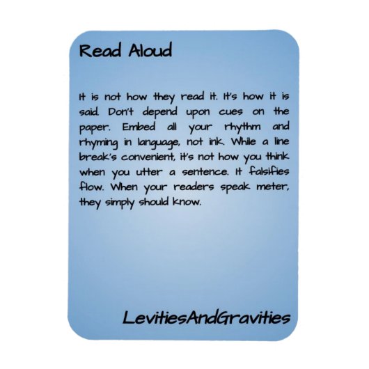 Gedicht Kitchen Magnet - Lesen (Vertikal)