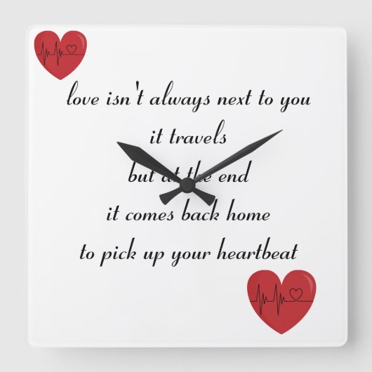 gedicht klok quadratische wanduhr (Vorderseite)