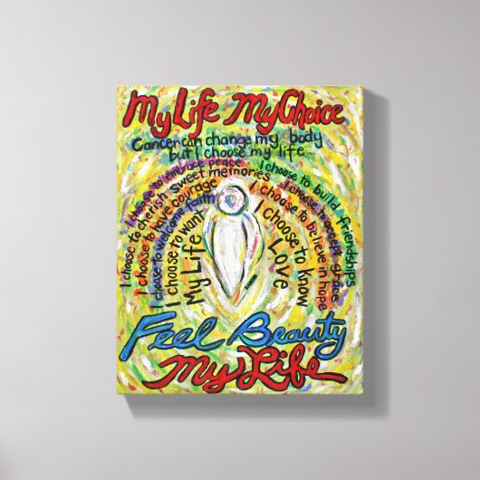 Gedicht "Krebs" Angel Gemälde "Wrapped Canvas Art" Leinwanddruck (Vorderseite)