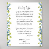 Gedicht "Land of Light Funeral Memorial Poster" Poster (Vorne)