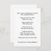 Gedicht "Leg Gott an erster Stelle" Begleitkarte (Vorne/Hinten)