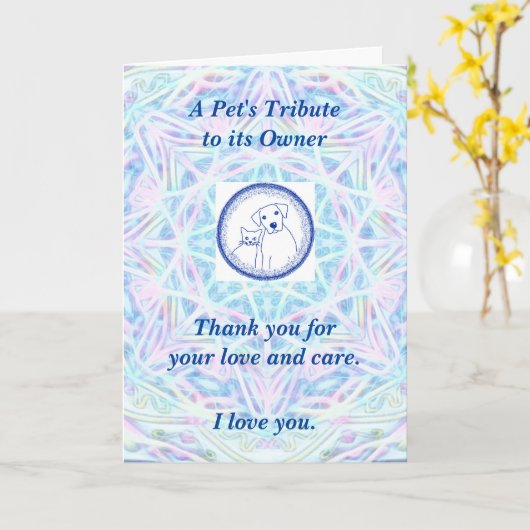 Gedicht: Liebe eines Haustiers für seinen Besitzer Karte (Gelbe Blume)