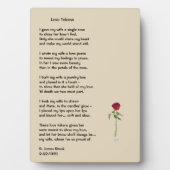 Gedicht "Liebe Tokens" auf einer 12x18-Stollenplak Fotoplatte (Vorderseite)