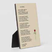 Gedicht "Liebe Tokens" auf einer 12x18-Stollenplak Fotoplatte (Seite)