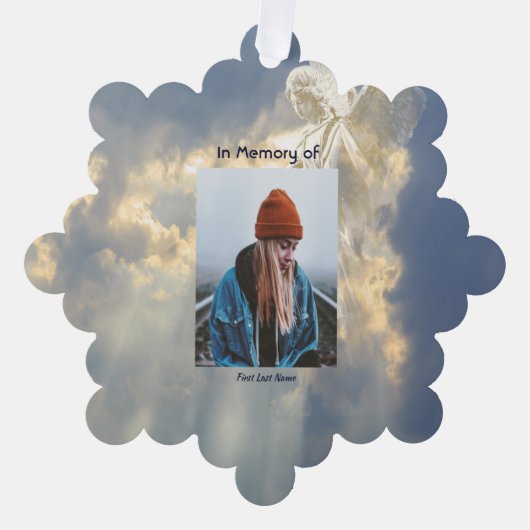 Gedicht Memorial Keepake Angel Sky Clouds Ornament Karte (Vorderseite)