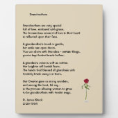 Gedicht mit Rose für Großmütter auf 8x10-Tafel Fotoplatte (Vorderseite)