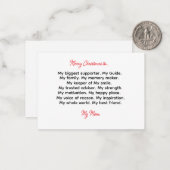 Gedicht Mutter Weihnachtskarte - Weihnachtskarte f Mitteilungskarte (Vorderseite/Rückseite Beispiel)
