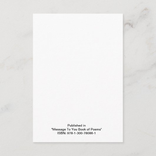 Gedicht "Nie allein" Begleitkarte (Rückseite)