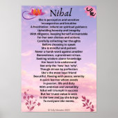 Gedicht "Nihal" Poster (Vorne)
