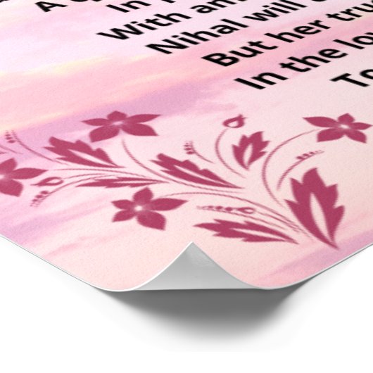 Gedicht "Nihal" Poster (Ecke)