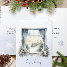 Gedicht Nordic Forest Winter Pine Cone Schnee Weih Feiertagskarte