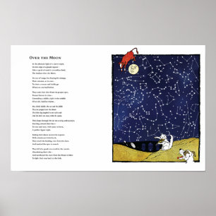 Gedicht "Over the Moon" + Kunstwerk Poster