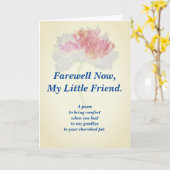 Gedicht: Pet Loss Beileid FLST geklappte Begrüßung Karte (Gelbe Blume)