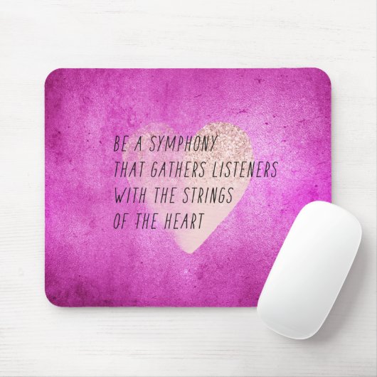 Gedicht "Pink Heart Strings" Mousepad (Mit Mouse)