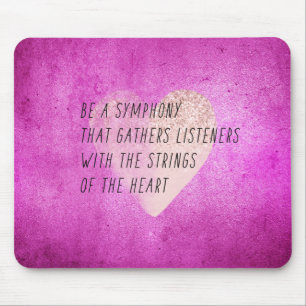 Gedicht "Pink Heart Strings" Mousepad