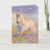 Gedicht Rainbow Bridge für Pferde Beileid Karte (Vorderseite)