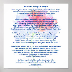 Gedicht: Rainbow Bridge Wiedersehen, FL, Matte Pos Poster