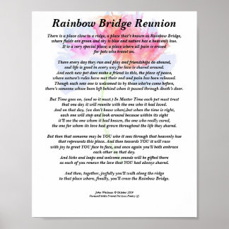Gedicht: Rainbow Bridge Wiedersehen, FL, Matte Pos Poster