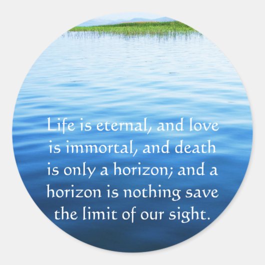 Gedicht über den Tod - inspirierendes Zitat Runder Aufkleber (Vorderseite)