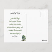 Gedicht über den Wald von Bäumen Postkarte (Rückseite)
