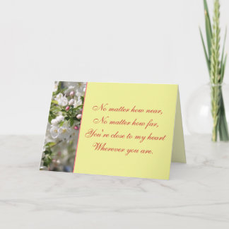 Gedicht und Blüten Grußkarte Karte