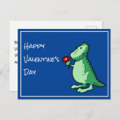 Gedicht und Dinosaurier Valentinstag Feiertagspostkarte (Vorne/Hinten)