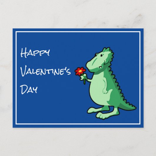Gedicht und Dinosaurier Valentinstag Feiertagspostkarte (Vorderseite)