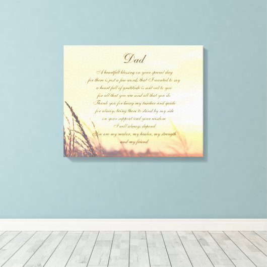 Gedicht Vater Leinwanddruck (Insitu (Holzboden))