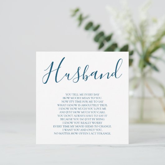 Gedicht von Navy Husband aus der Ehefrau Karte (Stehend Vorderseite)