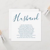 Gedicht von Navy Husband aus der Ehefrau Karte (Vorderseite/Rückseite Beispiel)