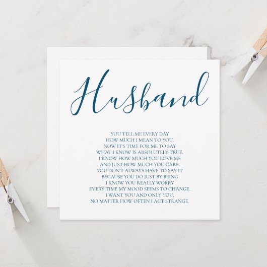 Gedicht von Navy Husband aus der Ehefrau Karte (Vorderseite/Rückseite Beispiel)