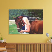 Gedicht von Pferden Freund Stretched Canvas Print Leinwanddruck (Insitu (Wohnzimmer))