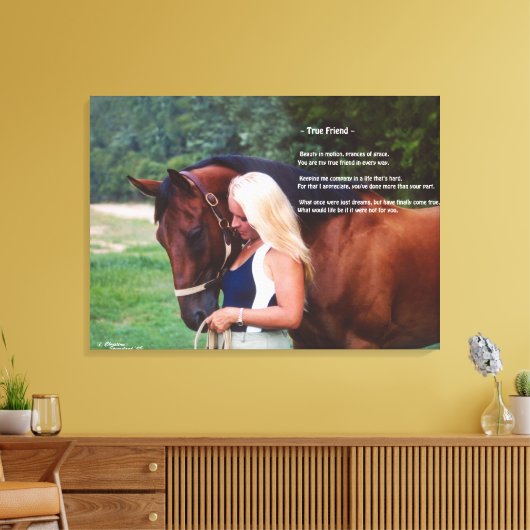 Gedicht von Pferden Freund Stretched Canvas Print Leinwanddruck (Insitu (Wohnzimmer))