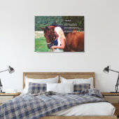 Gedicht von Pferden Freund Stretched Canvas Print Leinwanddruck (Insitu (Schlafzimmer))