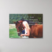 Gedicht von Pferden Freund Stretched Canvas Print Leinwanddruck (Vorderseite)