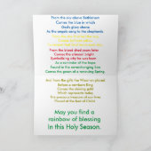 Gedicht: "Weihnachtsregenbogen-" Gruß-Karte Feiertagskarte (Innenseite)