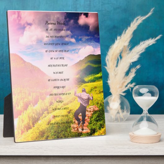 Gedicht "Wertvolle Worte" von Emily Dickinson Plaq Fotoplatte (Seite)