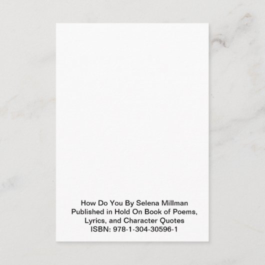 Gedicht "Wie geht es dir" Begleitkarte (Rückseite)