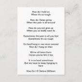 Gedicht "Wie mache ich" Begleitkarte (Vorderseite)