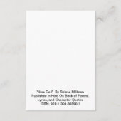 Gedicht "Wie mache ich" Begleitkarte (Rückseite)