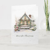 Gedicht Winter Szene Snowflakes Grüne Weihnachten (Vorderseite)